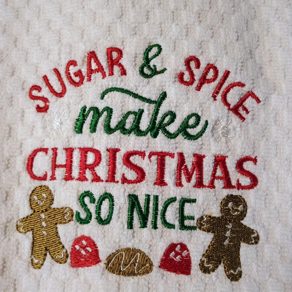 Festive Christmas Embroidered Towel